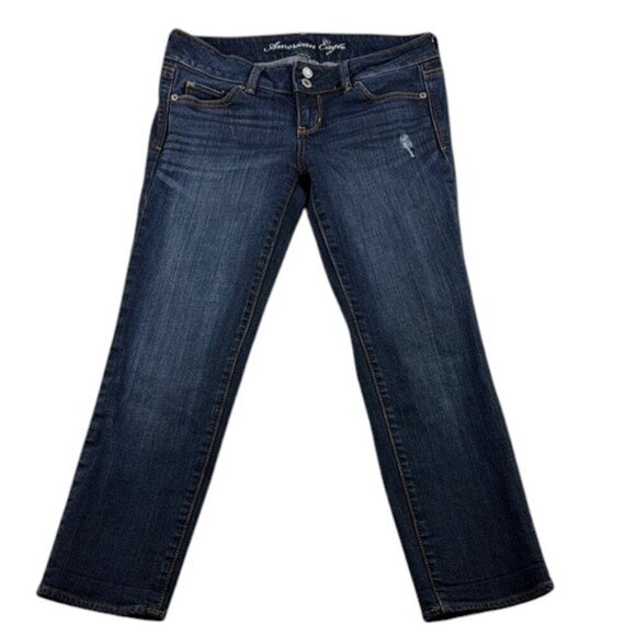 American Eagle Outfitters Jeans Artist Crop Low Rise Women's Size 4 - Picture 1 of 9